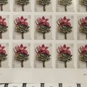 USPS  Sheet of 10 Contemporary Boutonniere Flowers Wedding